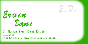 ervin dani business card